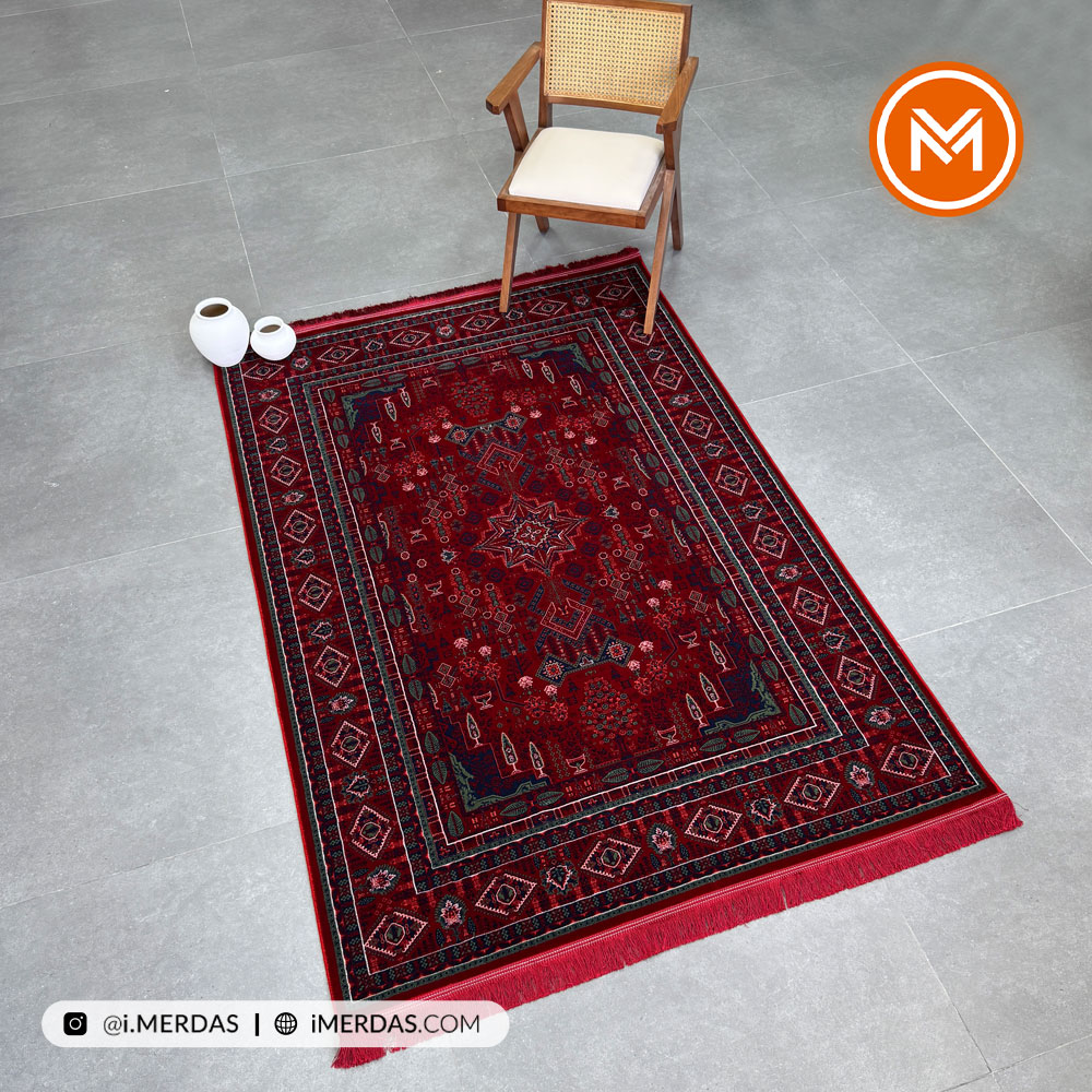 فرش گبه چهار باغ LAKI زمینه تمام رنگ